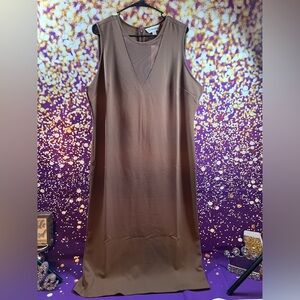 Sleeveless Backless Midi Dress in Brown by V by Very